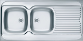 Фото товара: ALVEUS CLASSIC 100L LEI-60, мойка, нержавеющая сталь, левая (в комплекте с сифоном 1071240)