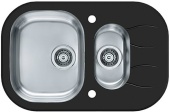 Фото товара: ALVEUS WAVE 30, мойка, нержавеющая сталь/стекло, черный  (компл.с сиф. 1077134)