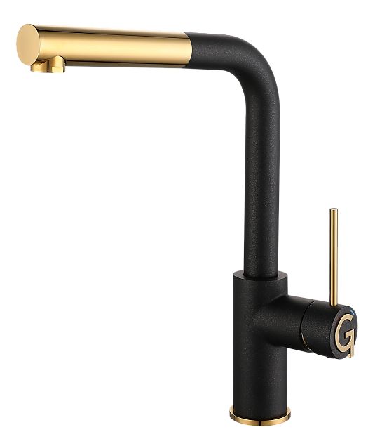Фото товара: Rivelato ALBANO 1573503 antracite/oro, смеситель, гранит, антрацит/золото