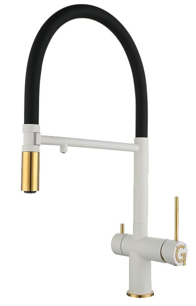 Фото товара: Rivelato ADRIA 1523517 brina/oro, смеситель, гранит, иней/золото