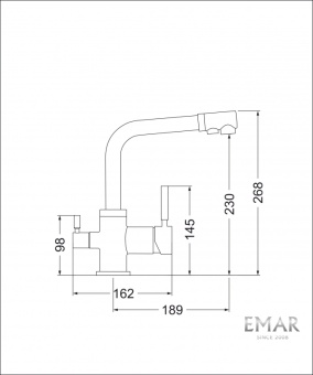 Детальное фото товара: Emar EC-3003, смеситель, хром