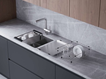 Детальное фото товара: Omoikiri Tadzava 54-U/I-IN Ultra-LG, мойка, светлое золото