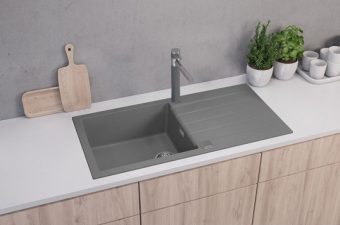 Детальное фото товара: ALVEUS GRANITAL CADIT 50 CONCRETE- G81, мойка, гранит, серый ( в комплекте с сифоном 1132823)