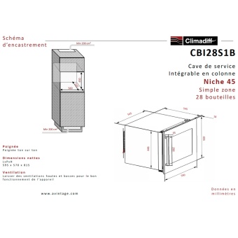Детальное фото товара: Climadiff CBI28S1B