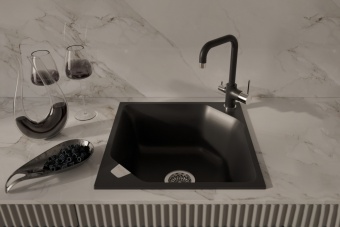 Детальное фото товара: Rivelato LOCUS LS-50 grigio metallizzat, мойка, гранит, серый металлик