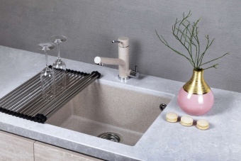 Детальное фото товара: Omoikiri Bosen 54-U-PL, мойка, гранит, платина