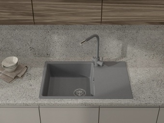 Детальное фото товара: GranFest URBAN 678L, мойка, гранит, темно-серый