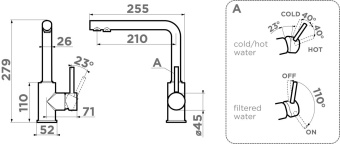 Детальное фото товара: Omoikiri Nakagawa 2 Plus-AZ, смеситель, azur blue