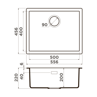 Детальное фото товара: Omoikiri Yamakawa 55-U/I-CN, мойка, керамика, canyon