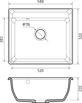 Детальное фото товара: GranFest VERTEX GF-V-580, мойка, мрамор песочный