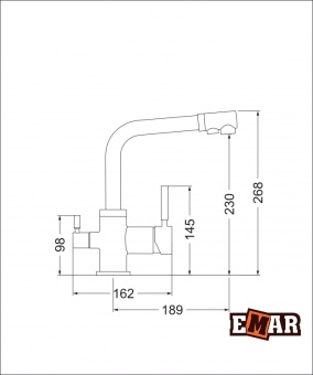 Детальное фото товара: Emar EC-3003NS, смеситель, сатин