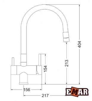 Детальное фото товара: Emar EC-3015 Black, смеситель, черный