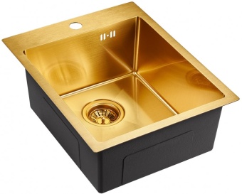 Детальное фото товара: Emar EMB-128A PVD Nano Golden, мойка, нержавеющая сталь, золото