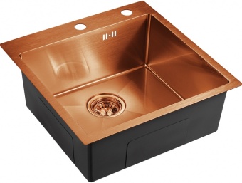 Детальное фото товара: Emar EMB-117A PVD Nano Coppery, мойка, нержавеющая сталь, медь