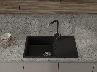 Детальное фото товара: GranFest URBAN 678L, мойка, гранит, черный