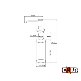 Детальное фото товара: Emar ЕД-401D.PVD Dark, дозатор для моющего средства, вороненая сталь