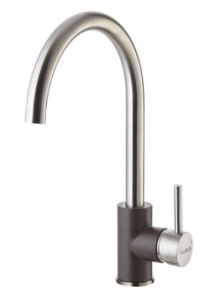 Детальное фото товара: ALVEUS ELZA G02M PEBBLE, смеситель, хром/гранит, коричневый