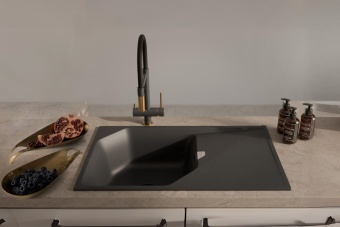 Детальное фото товара: Rivelato LOCUS LS-85 nero, мойка, гранит, черный