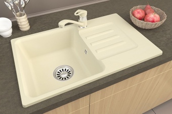 Детальное фото товара: GranFest GF-SMART 680 L, мойка, мрамор, белый