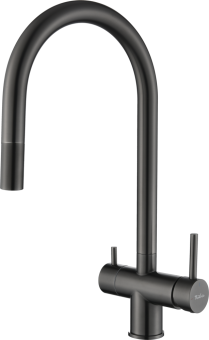 Детальное фото товара: Rivelato TREVI 2433505 PVD black, смеситель, черный