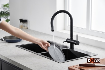 Детальное фото товара: Emar EC-3015 Black, смеситель, черный