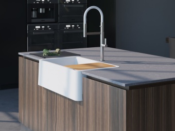 Детальное фото товара: Omoikiri Tarento 83-WH, мойка, гранит, белый