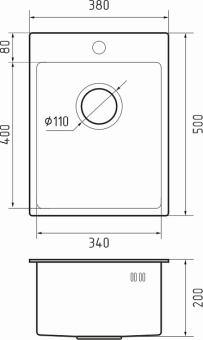 Детальное фото товара: Rivelato RINOX 3850 PVD black, мойка, нержавеющая сталь, черный