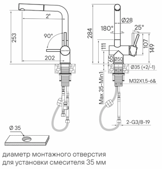 Детальное фото товара: Paulmark DOSSE, смеситель, брашированная сталь