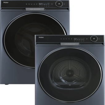 Детальное фото товара: Haier стирка HW120-BD14397SU1 + сушка HD100-A3397SU1 + соед.эл CKS-2