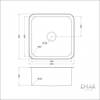 Детальное фото товара: Emar EMB-127A PVD Nano Dark, мойка, вороненая сталь