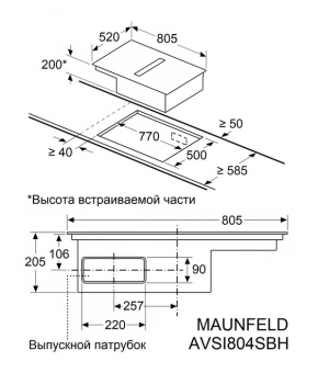 Детальное фото товара: Maunfeld AVSI804SBH