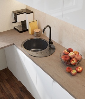 Детальное фото товара: GranFest RONDO GF-R-580 L, мойка, мрамор, терракот