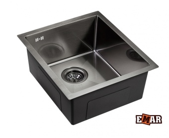 Детальное фото товара: Emar EMB-130 PVD Nano Dark, мойка, нержавеющая сталь, вороненая сталь
