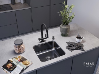 Детальное фото товара: Emar EMB-127A PVD Nano Dark, мойка, вороненая сталь