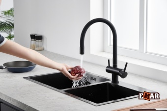 Детальное фото товара: Emar EC-3015 Black, смеситель, черный
