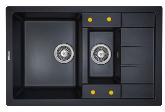 Детальное фото товара: Ecoshtein RECHTECK 781.5, мойка, гранит, черный