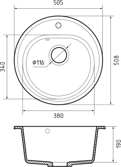Детальное фото товара: GranFest RONDO GF-R-510, мойка, мрамор, кашемир