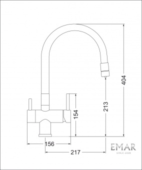 Детальное фото товара: Emar EC-3015 PVD Dark, смеситель, вороненая сталь