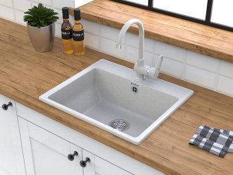 Детальное фото товара: GranFest VERTEX GF-V-580, мойка, мрамор серый