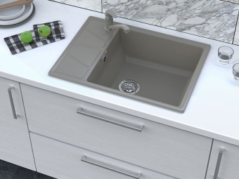 Детальное фото товара: GranFest VERTEX GF-V-680L, мойка, мрамор, графит